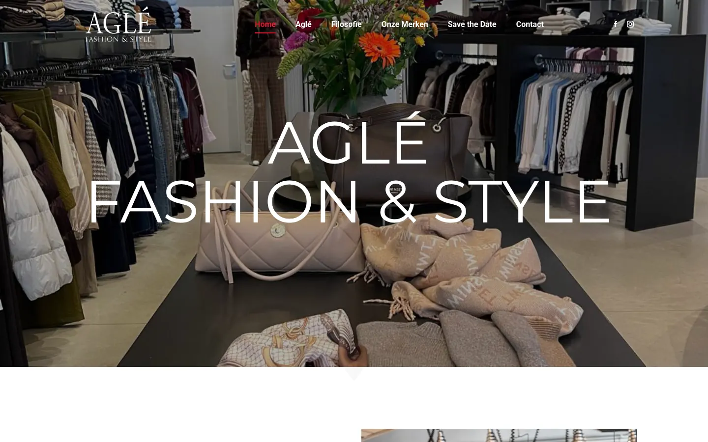 Website van Agl&eacute; Fashion & Style, gemaakt door Triggerz Design Studio