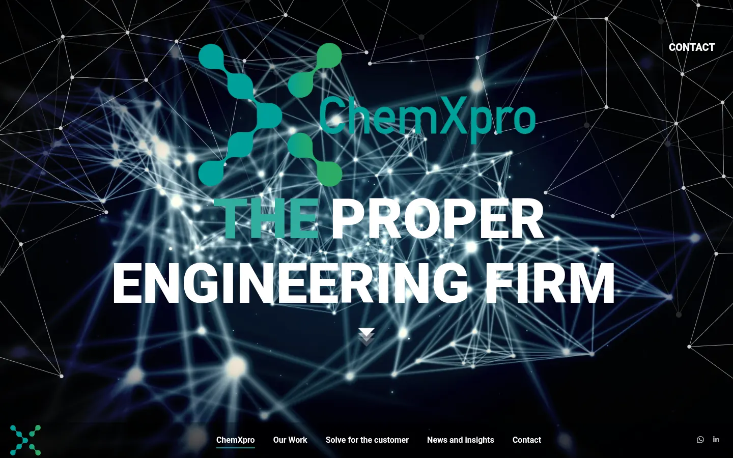 Website van ChemXpro, gemaakt door Triggerz Design Studio