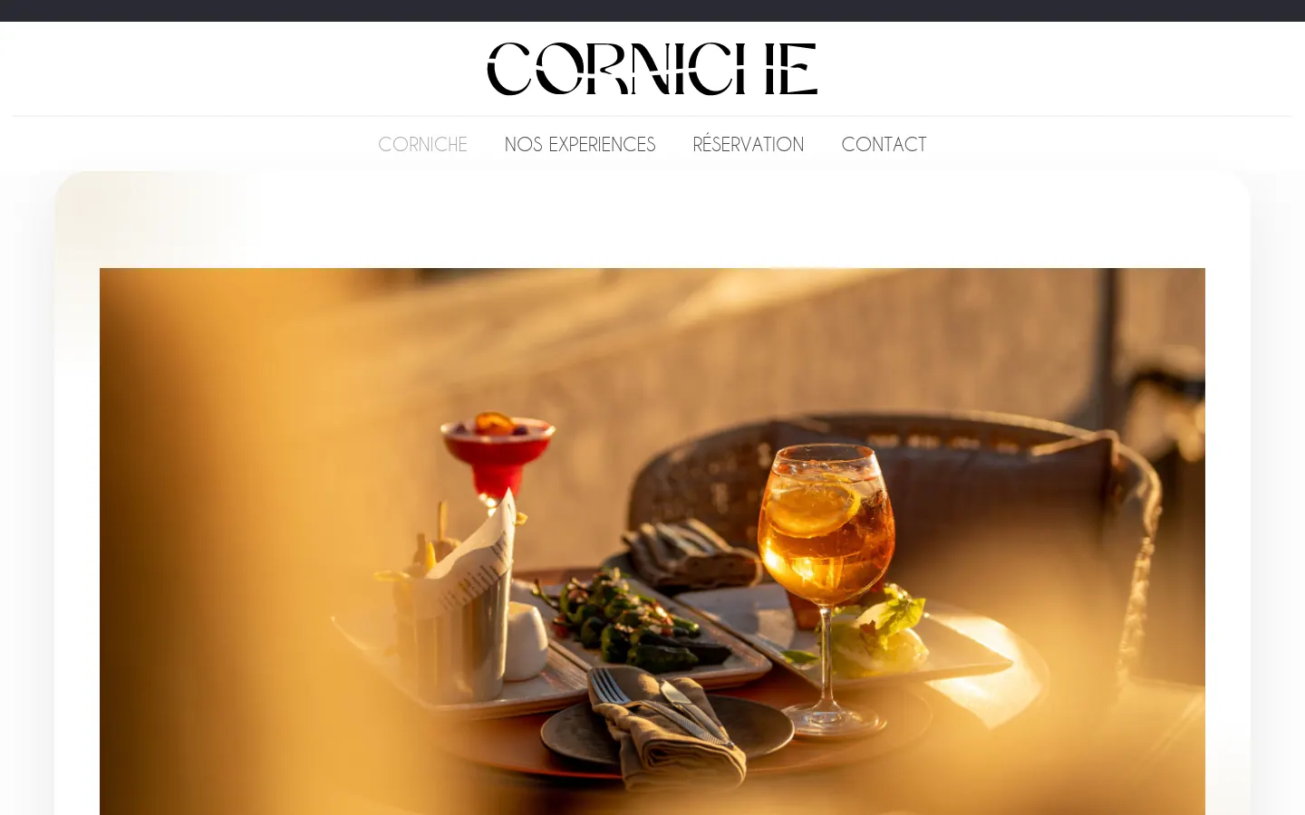 Website van Corniche, restaurants, bar en uitgaan, Casablanca, Marokko, gemaakt door Triggerz