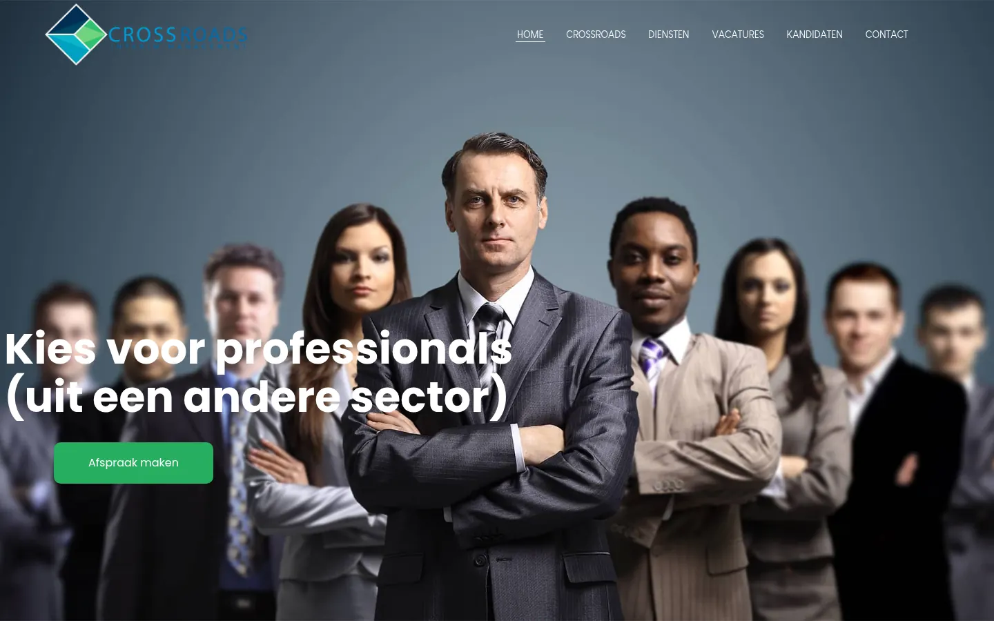 Website van Crossroads, gemaakt door Triggerz Design Studio