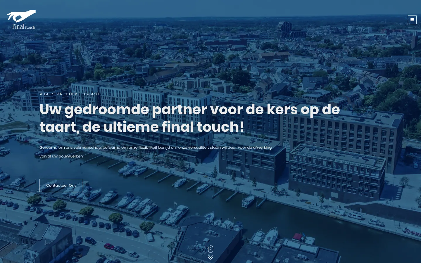Website van Final Touch, afwerking en tegelwerken in de bouw, Hasselt, gemaakt door Triggerz