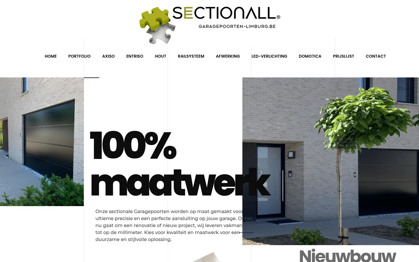 Website van Garagepoorten Limburg, gemaakt door Triggerz Design Studio