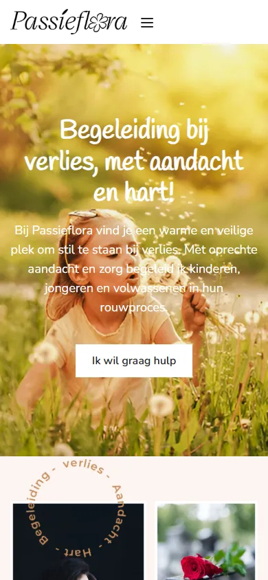 De website van Passieflora op een telefoon, gemaakt door Triggerz
