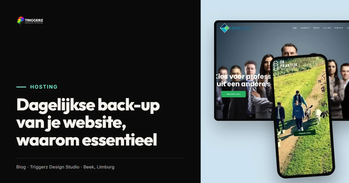 Dagelijkse back-up van je website, waarom essentieel, artikel van Triggerz Design Studio