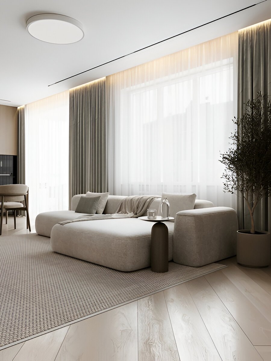 Sfeervolle gordijnen in woonkamer